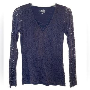 Hollister Black Lace Long Sleeve